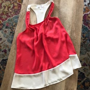 Pink and white tank top